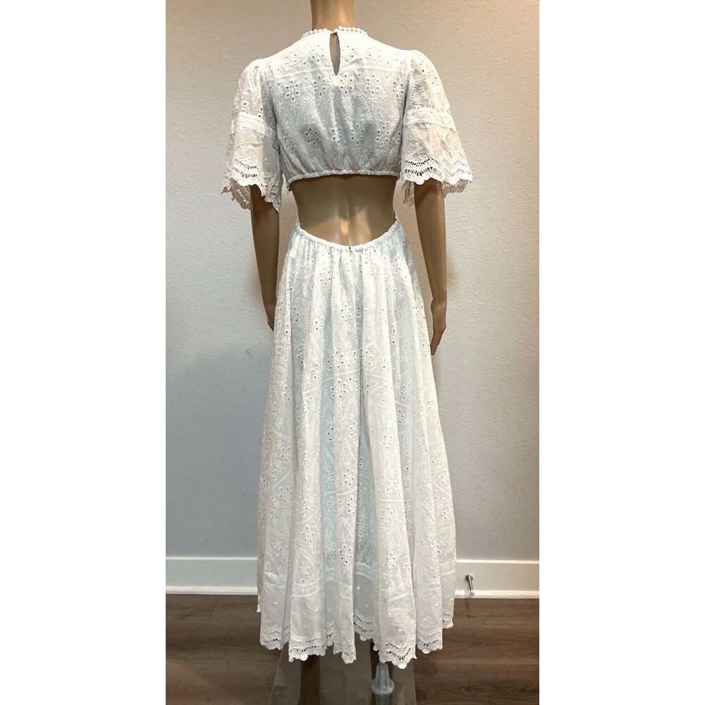 Mable White Merletto Eyelet Cut Out Maxi Dress - Medium NWOT - Picture 10 of 16